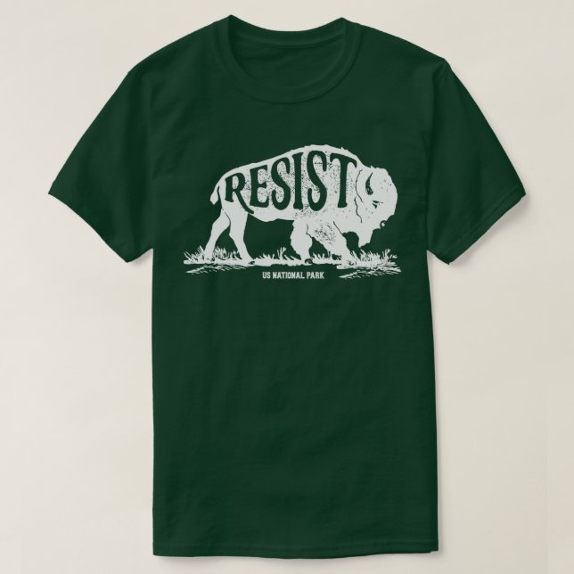 Camiseta ALT US National Park Service Resiste T Bison Vinta (Frente do Design)