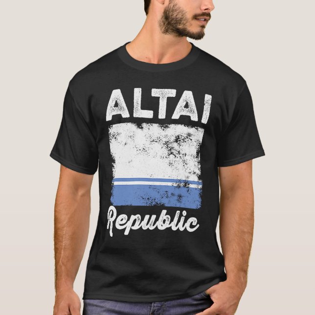 Camiseta Altai Flag Distressed  Men Women Kids  Altaian Fla (Frente)