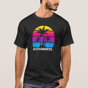 Camiseta Altamonte Springs Flórida Árvore De Palma Retro Fé