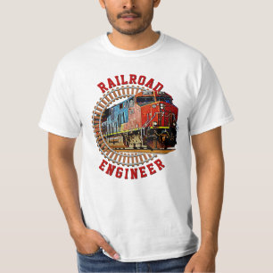 Camiseta Alteração do texto Engenheiro da ferrovia Locomoti