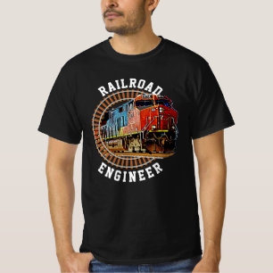 Camiseta Alteração do texto Engenheiro da ferrovia Locomoti