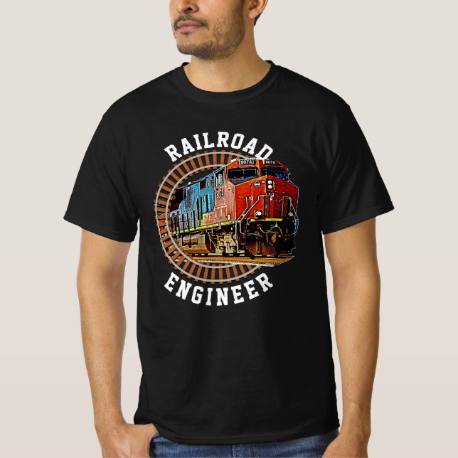 Camiseta Alteração do texto Engenheiro da ferrovia Locomoti (Frente)