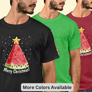 Camiseta Alteração do texto - Melancia Feliz Natal a Preto