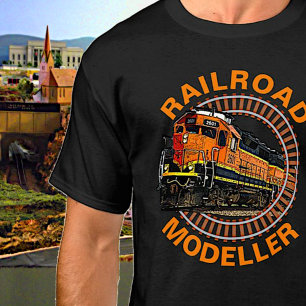 Camiseta Alteração do texto Modelador de Estrada de Ferro