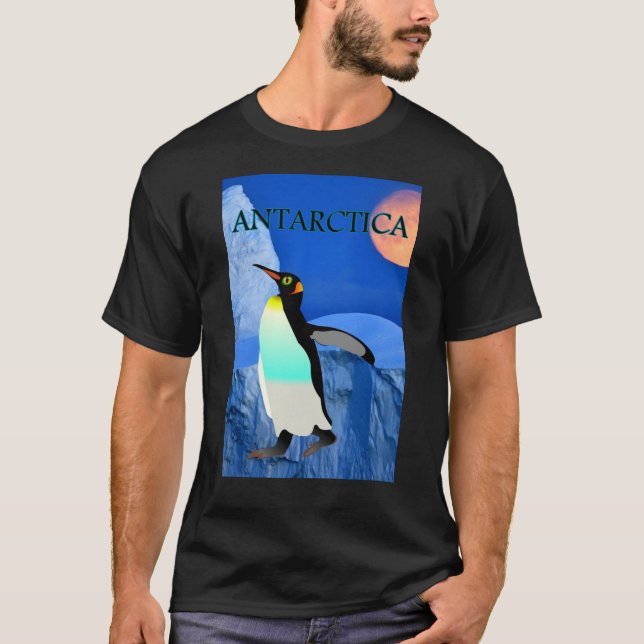 Camiseta Alterações climáticas Antártica Glaciar Pinguim e  (Frente)