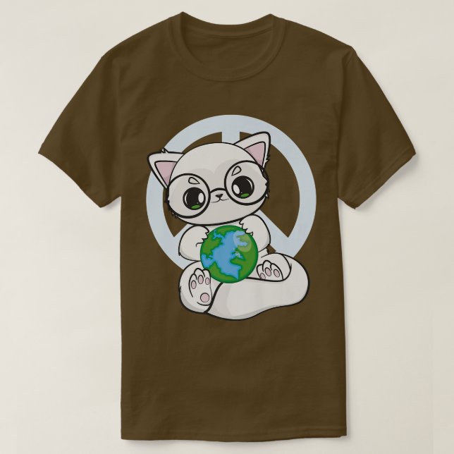 Camiseta Alterações Climáticas Árctico Com Planeta Kawaii P (Frente do Design)