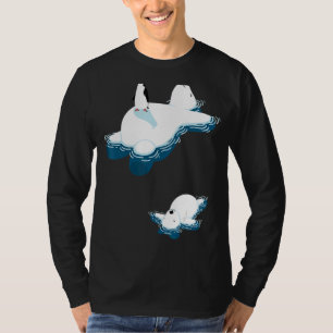 Camiseta Alterações Climáticas Urso Polar E Pinguim
