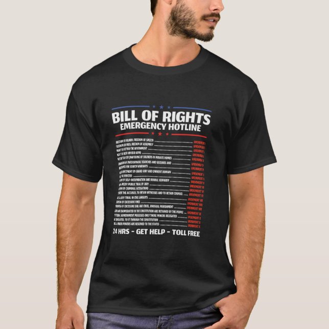 Camiseta Alterações da Linha direta de emergência Bill of R (Frente)