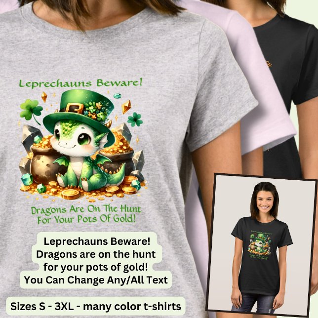 Camiseta Alterar Texto, Leprechauns Bebidas - Potes Dourado (Criador carregado)