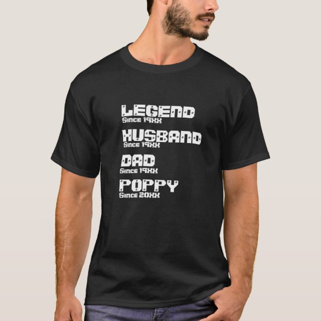 Camiseta Alterar TODO Nome Data Ano Legenda Pai Marido (Frente)
