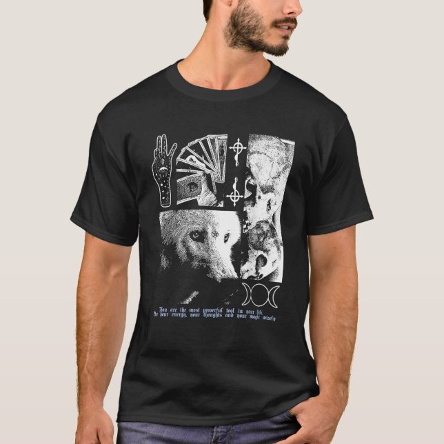 Camiseta Alternativo Roupas Estéticas Góticos Mulheres Magi (Frente)