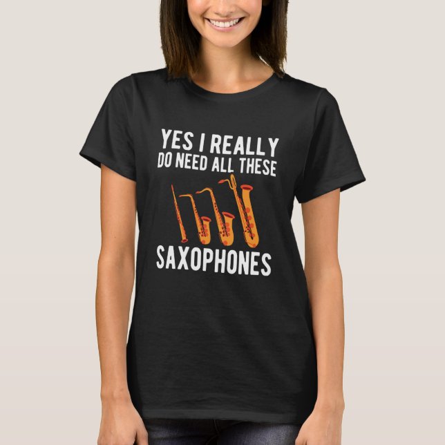 Camiseta Alto Baritone Saxofone Reeds Tenor Soprano Saxoph (Frente)