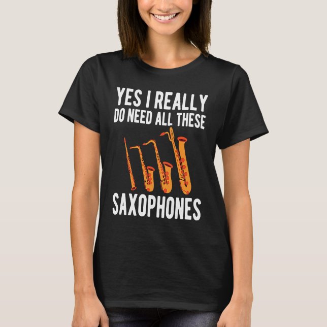 Camiseta Alto Baritone Saxophone Reeds Tenor Soprano Saxoph (Frente)