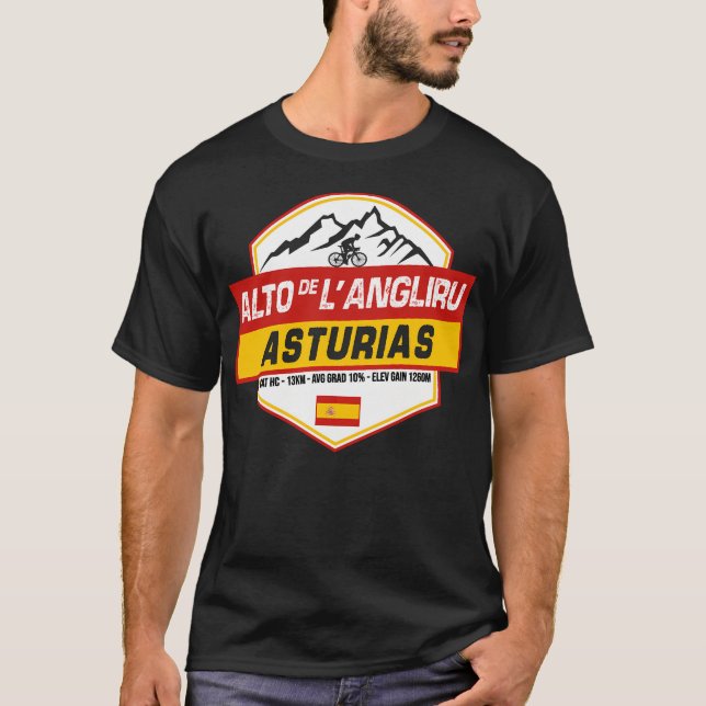 Camiseta Alto De L'Angliru - Espanha de ciclismo (Frente)
