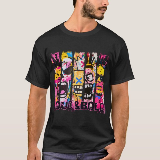 Camiseta Alto e Negrito - Design de Arte de Grafite (Frente)