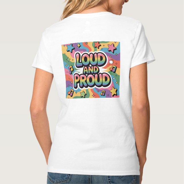 Camiseta Alto e Orgulhoso - Colorida LGBTQ+ Ally Psicodélic (Verso)