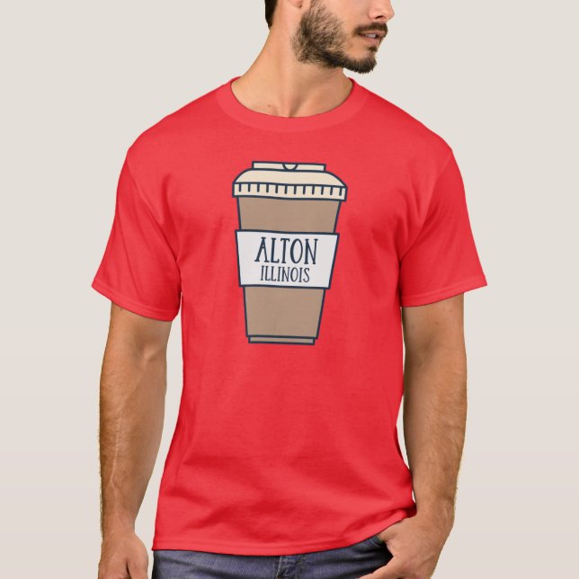 Camiseta Alton Illinois Cute Coffee Lovers (Frente)