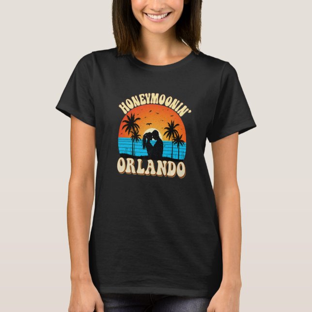Camiseta Aluguer De Louça Em Orlando Florida Sunset Honeymo (Frente)