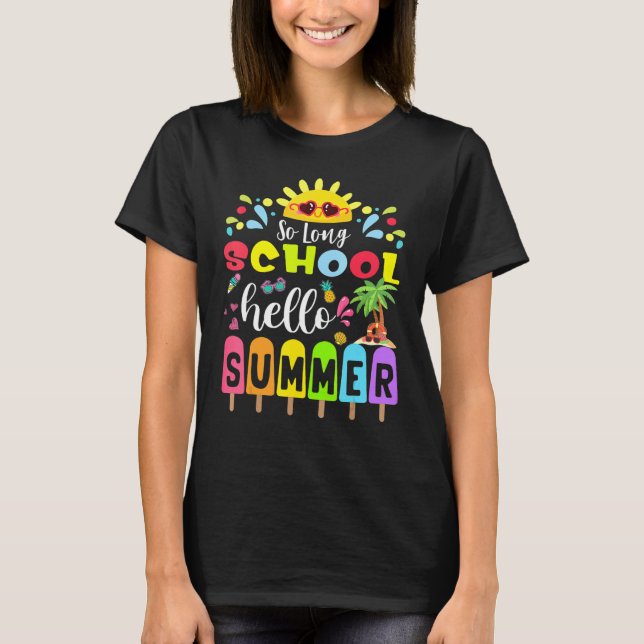 Camiseta Aluna de Professora de Verão, Aluna de Escola Long (Frente)