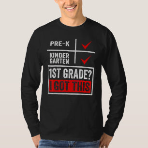 Camiseta Aluno da 1ª Série de Volta à Escola Crianças Estud