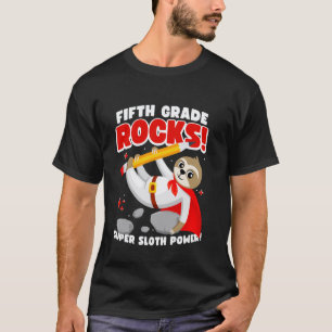 Camiseta Aluno da 5ª Série Super-Herói Preguiça Volta às Au