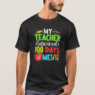Camiseta Alunos do 100º Dia Escolar Meu Professor Sobrevive