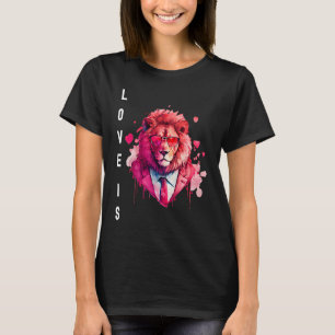 Camiseta Aluring Love é with Heart Animal Dia de os namorad