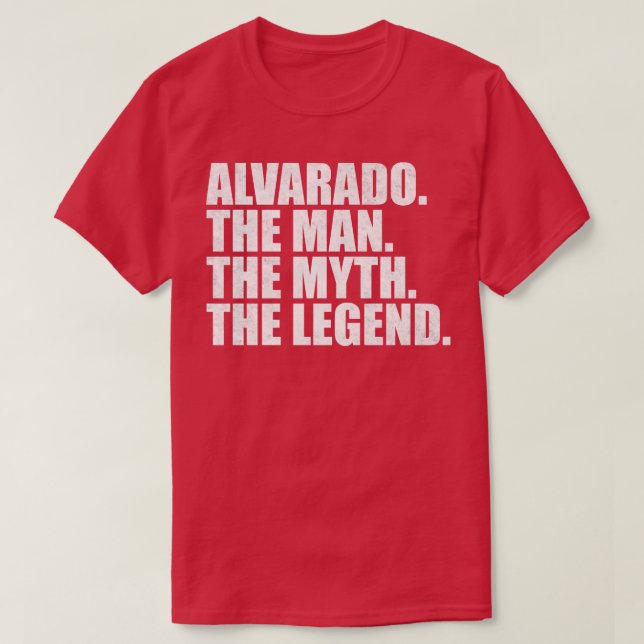 Camiseta Alvarado Nome da família Alvarado sobrenome Al (Frente do Design)