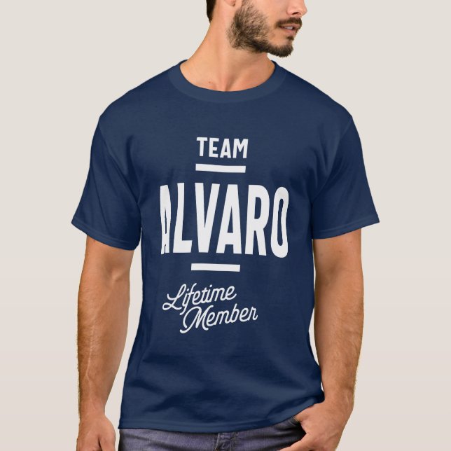 Camiseta Álvaro Personalizado Nome Presente de Aniversário (Frente)