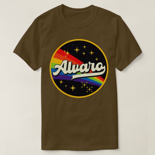 Camiseta Álvaro Rainbow No Space Vintage Style (Frente do Design)