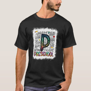 Camiseta Alvejante Estampa de Leopardo Preschool Tipografia