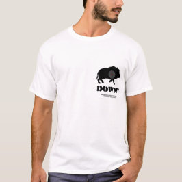 Camiseta alvo da imagem R do varrão, para baixo! , Cl da