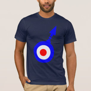 Camiseta Alvo da modificação do vintage com seta do grau
