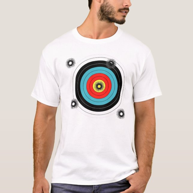 Camiseta Alvo das armas das balas dos buracos de bala da (Frente)