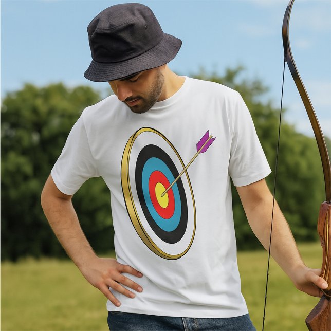 Camiseta Alvo de Archery Bullseye com Arrow Hitting Center (Criador carregado)
