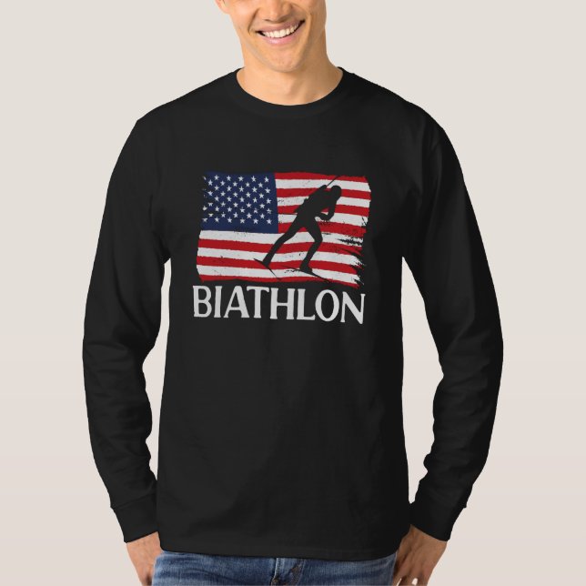 Camiseta Alvo de Biatlo Esqui Biatleta Tiro Esportes C (Frente)