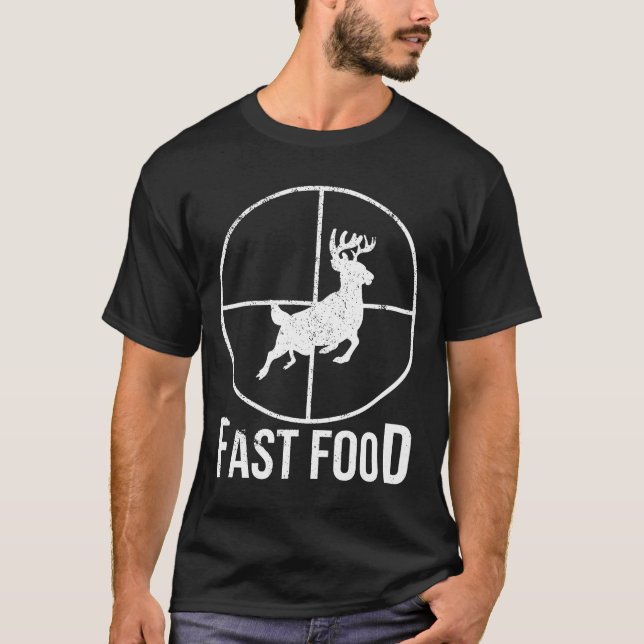 Camiseta Alvo de caça rápida à Comida (Frente)