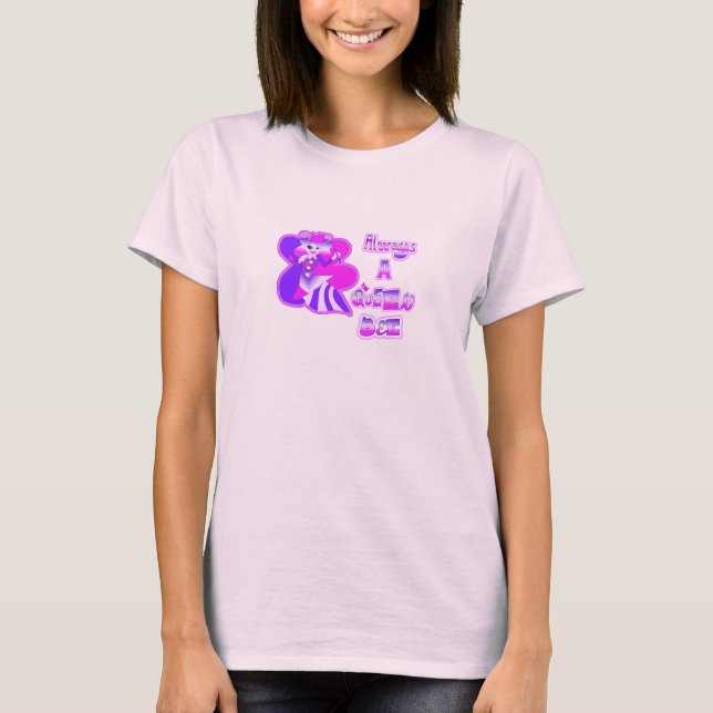 Camiseta Always a queen bee hot pink button (Frente)