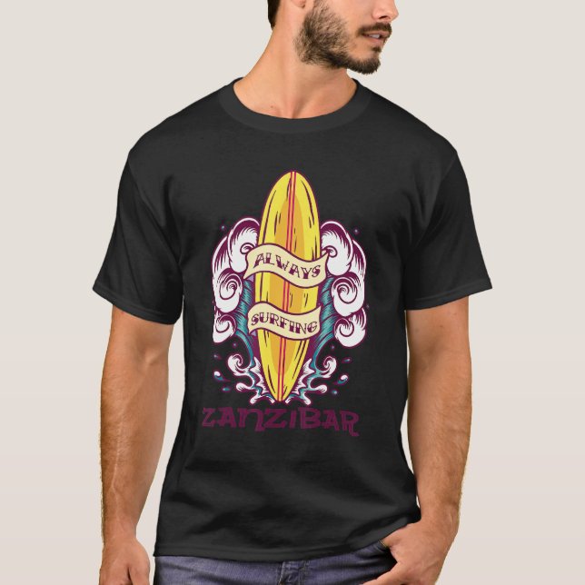 Camiseta Always Surfing Zanzibar Wave Surf Paradise Vacatio (Frente)