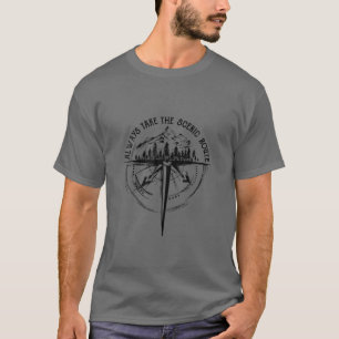 Camiseta Always Take The Scenic Route Camping Travel Advent