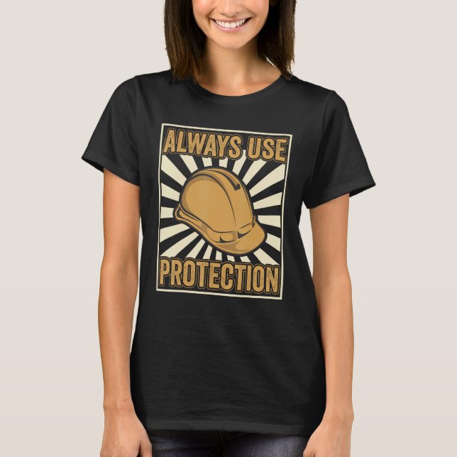 Camiseta Always use Protection Shovel Craftsman Concrete Bu (Frente)