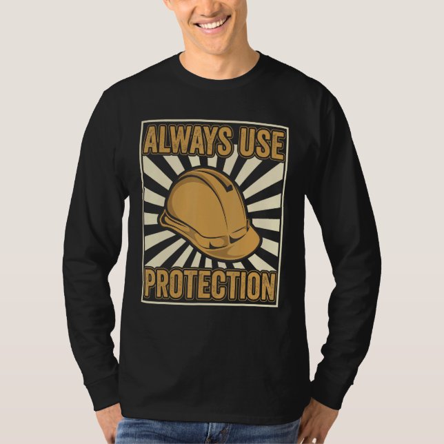 Camiseta Always use Protection Shovel Craftsman Concrete Bu (Frente)