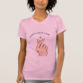 Camiseta Always With Love Finger Heart Cute Aesthetic T-Shi