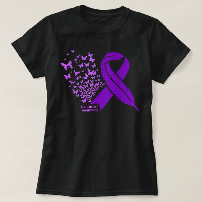 Camiseta Alzheimer - Alzheimer Roxo (Frente do Design)