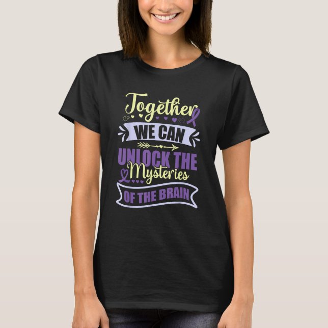 Camiseta Alzheimer Brain Injury Design Purple Alzheimers Aw (Frente)
