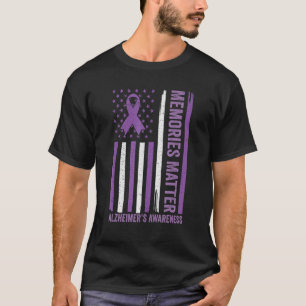 Camiseta Alzheimer Consciência Roxo Memória da Demência da