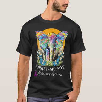 Camiseta Alzheimer Elephant Esquece-me, não Alzheimer Aware