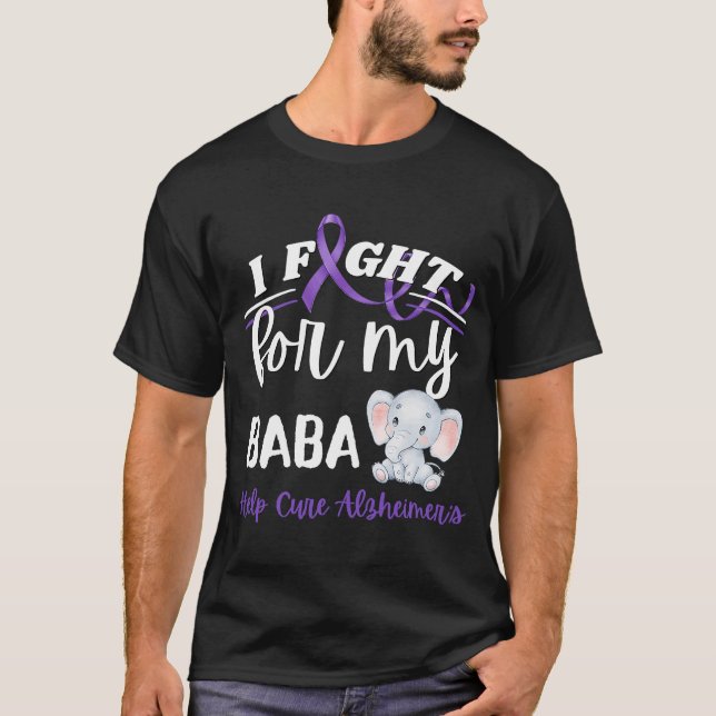 Camiseta Alzheimer I Fight Baba Alzheimer's Ele (Frente)