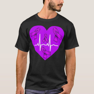 Camiseta Alzheimer Ribbon Alzheimer Batido Cardíaco