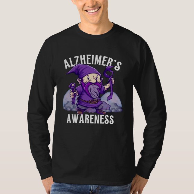 Camiseta Alzheimer s Awareness Month Alzheimer Gnomes Purpl (Frente)